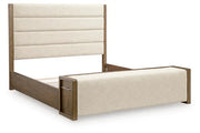 cama con almacenamiento Marxmore Upholstered. Cómoda, Espejo y Buró