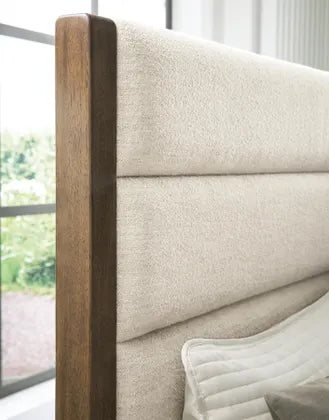 cama con almacenamiento Marxmore Upholstered. Cómoda, Espejo y Buró