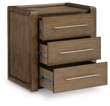 cama con almacenamiento Marxmore Upholstered. Cómoda, Espejo y Buró