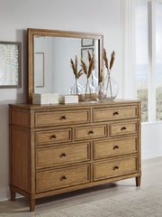 Sharlance California King Upholstered Panel Bed, Dresser and Mirror