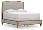 Sharlance Queen Upholstered Panel Bed, Dresser, Mirror and Chest