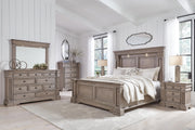 Blairhurst California King Panel Bed with Mirrored Dresser