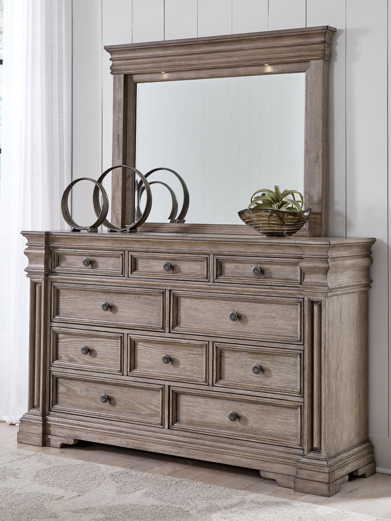 Blairhurst California King Panel Bed, Dresser, Mirror and Chest