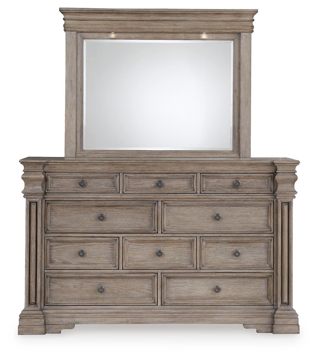 Blairhurst Queen Panel Bed. Dresser, Mirror, 2 Chests and 2 Nightstands