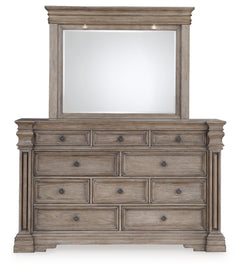 Blairhurst California King Panel Bed, Dresser, Mirror, Chest and Nightstand