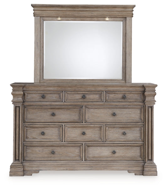Blairhurst California King Panel Bed, Dresser, Mirror, Chest and Nightstand