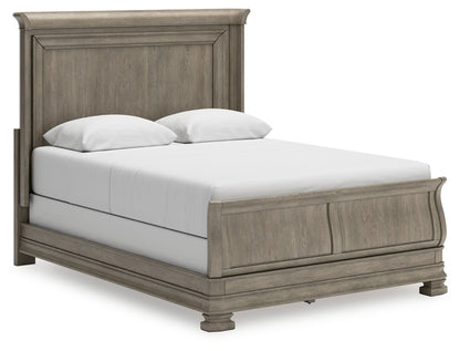 Lexorne Queen Sleigh Bed with Mirrored Dresser