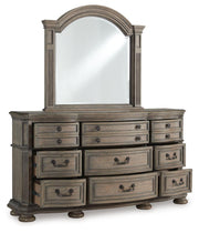 Ardenfield Queen Upholstered Sleigh Bed, Dresser and Mirror