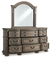 Ardenfield King Upholstered Sleigh Bed, Dresser, Mirror and Nightstand