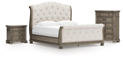 Ardenfield California King Sleigh Bed, Chest and Nightstand