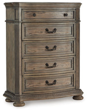 Ardenfield Queen Upholstered Sleigh Bed, Dresser, Mirror and Chest