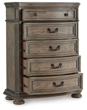 Ardenfield Queen Upholstered Sleigh Bed, Dresser, Mirror and Chest