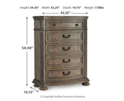 Ardenfield Queen Upholstered Sleigh Bed, Dresser, Mirror and Chest