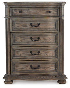 Ardenfield Queen Upholstered Sleigh Bed, Dresser, Mirror and Chest