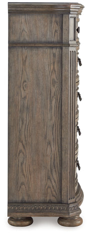Ardenfield Queen Upholstered Sleigh Bed, Dresser, Mirror, Chest and Nightstand