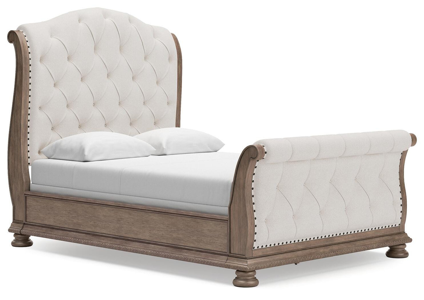 Ardenfield Queen Upholstered Sleigh Bed, Dresser and Mirror