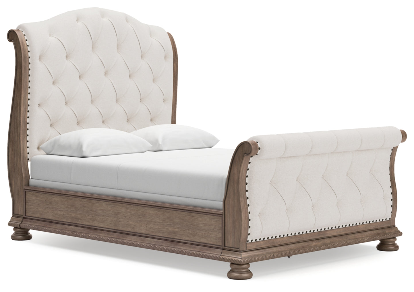 Ardenfield Queen Upholstered Sleigh Bed, Dresser and Mirror