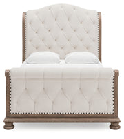 Ardenfield Queen Upholstered Sleigh Bed, Dresser, Mirror, Chest and Nightstand