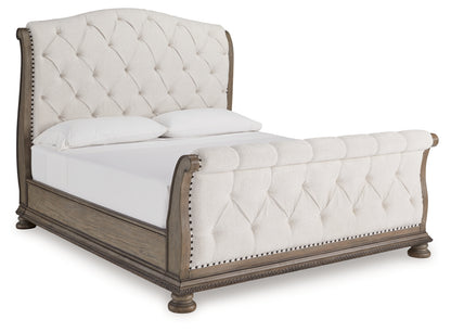 Ardenfield King Upholstered Sleigh Bed, Dresser, Mirror and Chest