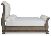 Ardenfield California King Upholstered Sleigh Bed, Dresser, Mirror and Nightstand