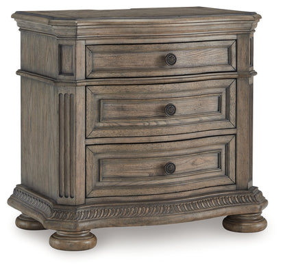Ardenfield King Upholstered Sleigh Bed, Dresser, Mirror and Nightstand