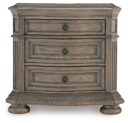 Ardenfield King Upholstered Sleigh Bed, Dresser, Mirror and Nightstand