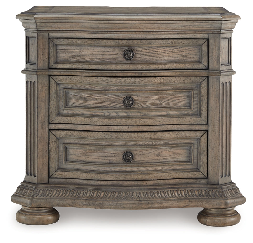 Ardenfield Queen Upholstered Sleigh Bed, Dresser, Mirror and Nightstand