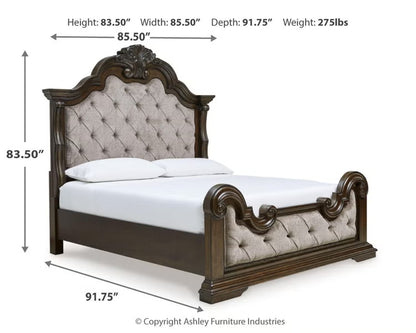 Maylee Upholstered 4PC Bedroom Set with 2 Nightstands