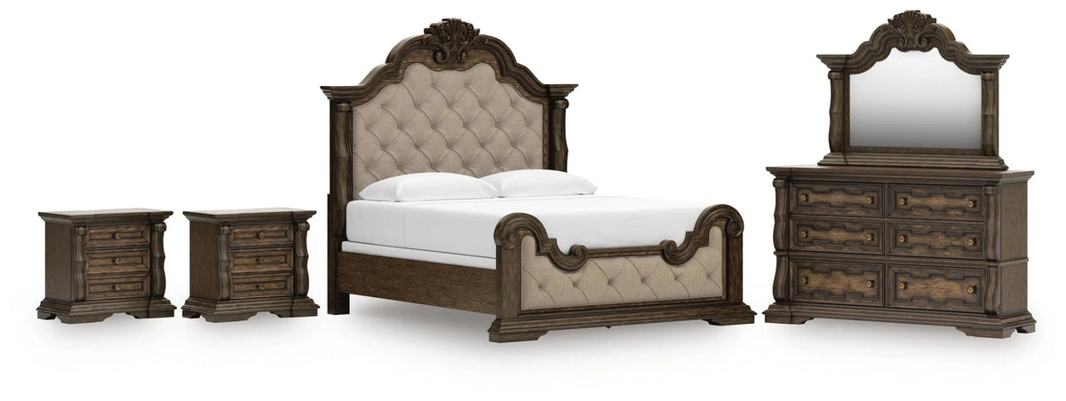 Maylee Upholstered 5PC Bedroom Set with 2 Nightstands