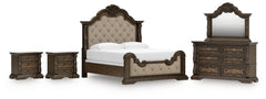Maylee Upholstered 5PC Bedroom Set with 2 Nightstands
