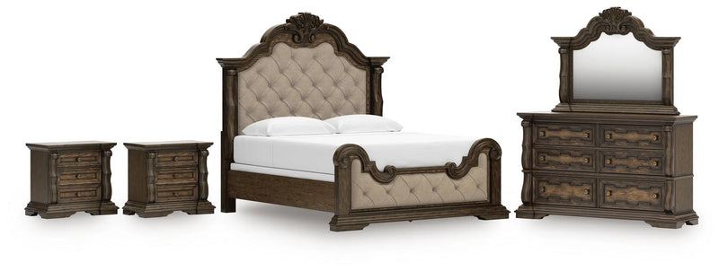 Maylee Upholstered 5PC Bedroom Set with 2 Nightstands