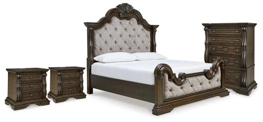 Maylee 4PC King Bedroom Set with Chest & 2 Nightstands