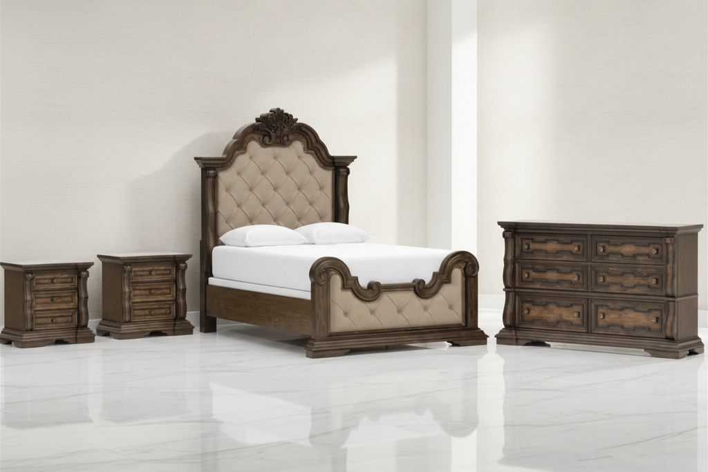 Maylee Queen Upholstered Bedroom Set with 2 Nightstands