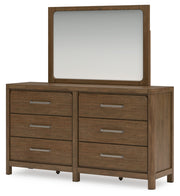 Cabalynn King Panel Bed with Storage with Mirrored Dresser