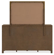 Cabalynn California King Upholstered Bed with Mirrored Dresser and Nightstand