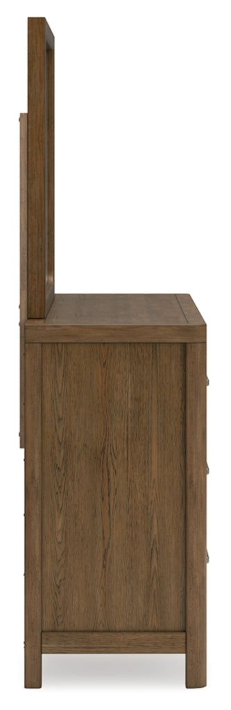 Cabalynn California King Upholstered Bed with Mirrored Dresser and Chest