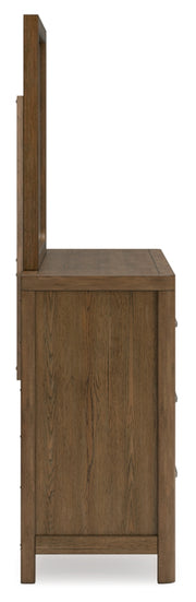 Cabalynn Queen Panel Bed with Storage with Mirrored Dresser