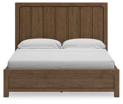 Cabalynn California King Panel Bed with Storage with Mirrored Dresser