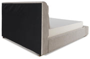 Cabalynn King Upholstered Bed with Mirrored Dresser and Nightstand