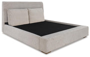 Cabalynn King Upholstered Bed with Mirrored Dresser and Nightstand