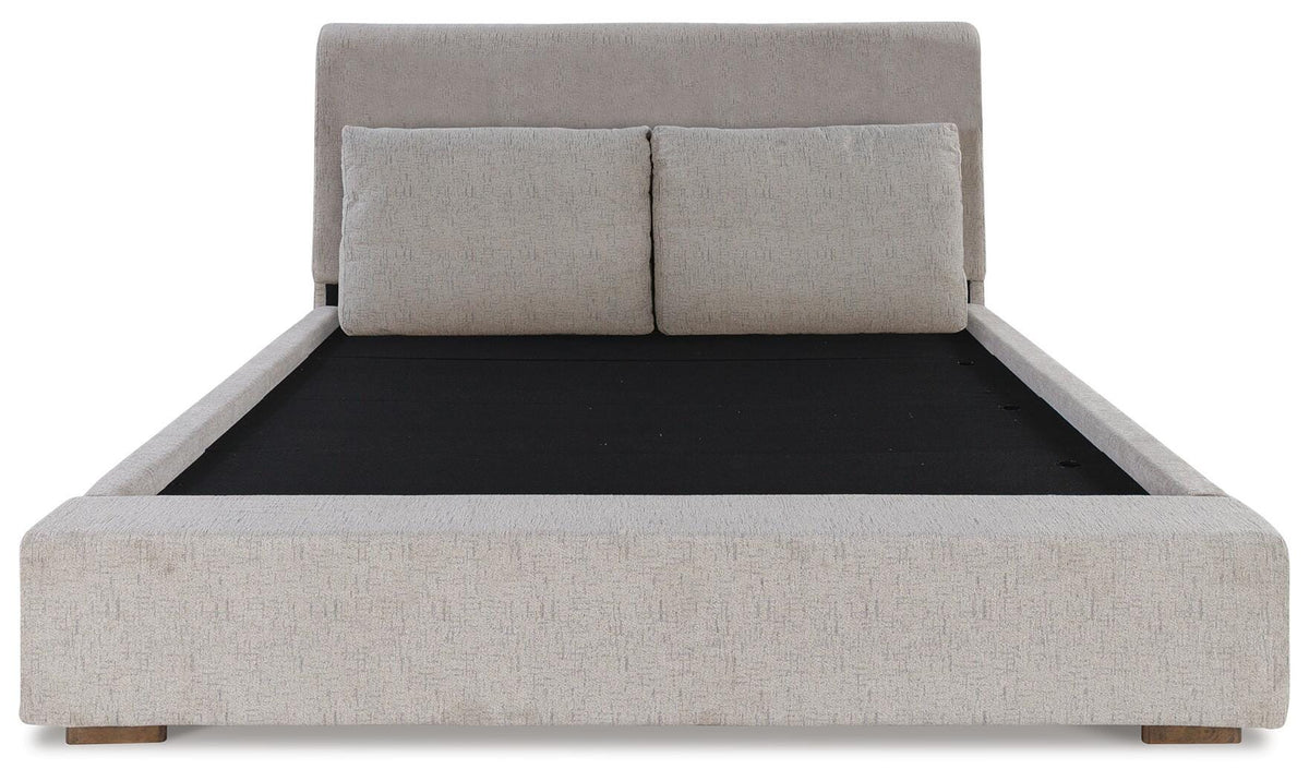 Cabalynn King Upholstered Bed with Mirrored Dresser and Nightstand