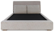 Cabalynn King Upholstered Bed with Mirrored Dresser and Nightstand
