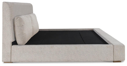 Cabalynn King Upholstered Bed with Mirrored Dresser and Nightstand