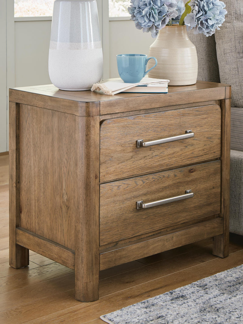 Cabalynn King Upholstered Bed with Mirrored Dresser and Nightstand