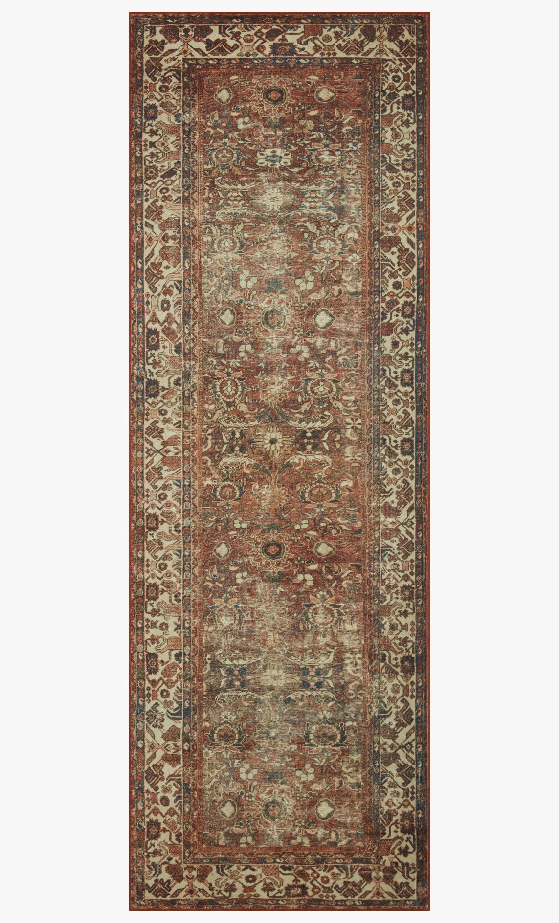 Magnolia Home by Joanna Gaines x Loloi Banks BAN-04 Brick / Ivory