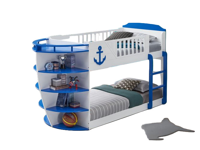 Cama individual de madera maciza para adolescentes Neptune II