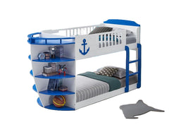 Cama individual de madera maciza para adolescentes Neptune II