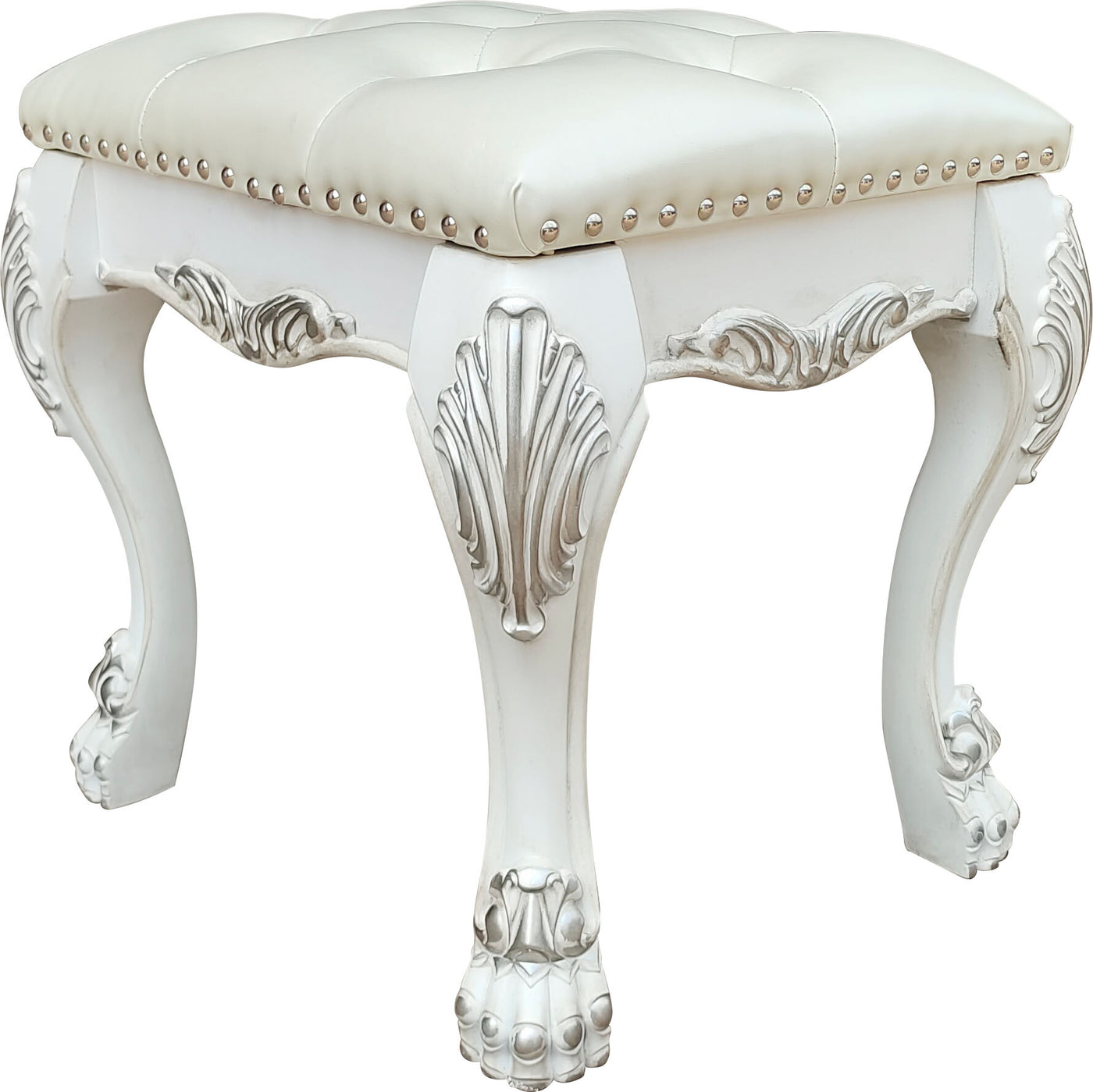 Taburete de tocador tapizado Dresden II de 20" de alto
