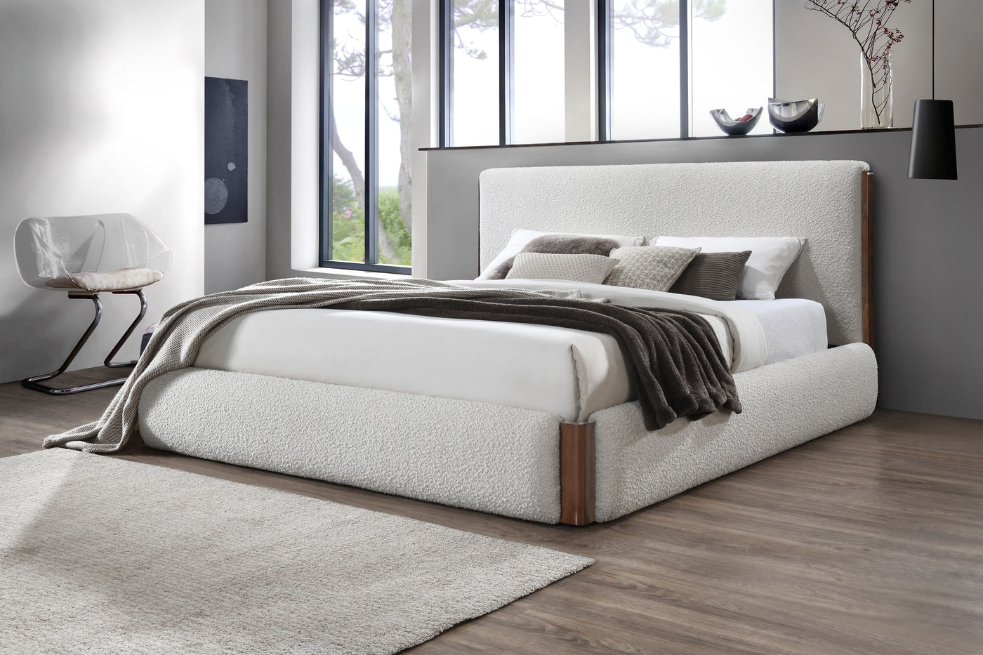 Cama de plataforma tapizada Sandro