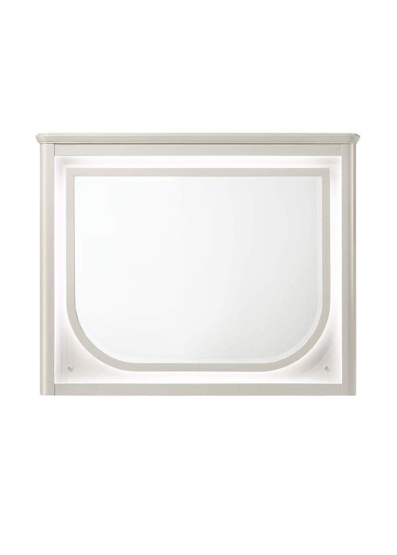Espejo biselado rectangular Laveda de 45" de largo con LED